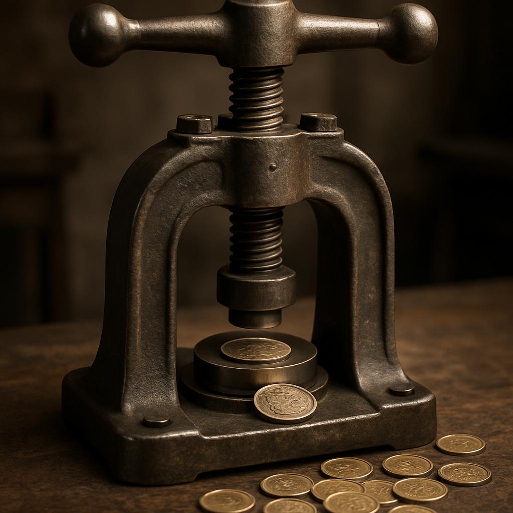 screw press for minting coins screw press for minting coinsфото